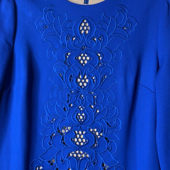 Cynthia Steffe Blue Cut Out Long Sleeve Dress SIZE 6 - Picture 5 of 9